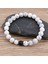 Siyah Beyaz Özel Kadın Erkek Mermer Boncuk Kaplan Gözü Boncuk Mavi Boncuk Lava Doğal Taş Boncuk Bilezik Geniş 8mm Taş El Yapımı Boho Takı (Yurt Dışından) 5