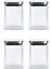 Vakum Krom Kapaklı Kare Cam Kavanoz 6,5X10,5 cm - 300 ml Cam Baharatlık Saklama Kabı 4 Adet 1