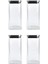 Vakum Krom Kapaklı Kare Cam Kavanoz 6,5X15,5 cm - 450 ml Cam Baharatlık Saklama Kabı 4 Adet 1