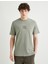 Slogan Işlemeli Tişört Yıkamalı Bisiklet Yaka Kısa Kollu 3