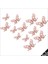3 Boyutlu Kelebek, Karton Sticker 12 Adet - Metalik Rose Gold 2
