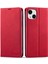 iPhone15 Plus Şok Geçirmez Cüzdan Için Telefon Kılıfı Cilt Deri Deri Cüzdan Telefon Kapak-Kırmızı (Yurt Dışından) 1