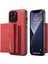 iPhone15 Pro Magnetic Cüzdan Telefon Kılıfı Pc+Tpu+Pu Şok Geçirmez Kickstand Kapak-Kırmızısı (Yurt Dışından) 1