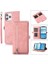 iPhone15 Pro For For For For For For For Featible Stand Cüzdan Kılıfı 9 Kart Yuvaları Zipper Cep Pu Deri Telefon Kapağı Strap-Pink ile (Yurt Dışından) 1