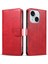 iPhone15 Şok Geçirmez Telefon Kabuğu Buzağı Doku Standı Pu Derisi+Tpu Telefon Kapağı Cüzdan-Kırmızı (Yurt Dışından) 1