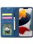 iPhone15 Plus Şok Geçirmez Cüzdan Telefon Kılıfı Cilt Deri Deri Cüzdan Telefon Kapak Mavisi (Yurt Dışından) 2