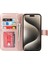 iPhone15 Pro Cep Telefonu Kılıfı Için R61 Doku Dikiş Pu Deri Kapağı Stand-Rose Gold ile (Yurt Dışından) 2
