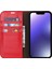 iPhone15 Plus Artı Çılgın At Dokusu Için Flip Stant Cüzdan Kapağı Orijinal Inek Deri Telefon Kasa-Kırmızı (Yurt Dışından) 2