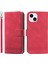 iPhone15 Plus Için Deri Cüzdan Telefon Kapağı Plus Hatlar Baskılı Stand Case-Red (Yurt Dışından) 1