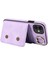iPhone11 Pu Deri+Tpu Kart Tutucu Kapak Yüzüğü Kickstand Şok Geçirmez Telefon Vaka Işığı Mor (Yurt Dışından) 3