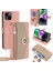 iPhone14 Için Pu Pu Deri Makyaj Aynası Cüzdan Telefon Kapağı Parmak Yüzük Pembe (Yurt Dışından) 1