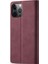 iPhone15 Pro Rfıd Için Engelleme Cüzdan Deri Telefon Kılıfı Stand Mat Telefon Kapak-Kırmızı (Yurt Dışından) 5