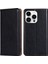 iPhone15 Pro Magnicy Canloure Stand Stant Cüzdan Pu Deri Sonbahar Kanıtı Telefon Kapağı Black (Yurt Dışından) 1