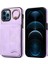 iPhone12/12 Pro 6.1 Inç Kart Tutucu Halka Kickstand Kapak Pu Deri+Tpu Anti-Düşme Telefonu Içi Işıklı Mor Mor (Yurt Dışından) 1