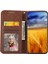 iPhone15 Pro Max Güz Kanıtı Pu Deri Telefon Kılıfı Baskılı Rhombus Desen Standı Cüzdan Kapak Brown (Yurt Dışından) 3