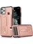 iPhone11 Pro Case Pu Deri+Tpu Gizli Kart Tutucu Kickstand-Rose Gold ile Damla Geçirmez Telefon Kapağı (Yurt Dışından) 1