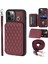 iPhone12 Pro Max Için Koruyucu Telefon Kılıfı Straps-Wine Red ile Basılı Pu+Tpu Telefon Kapağı (Yurt Dışından) 1