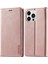 iPhone15 Pro Mikrofiber Deri Stand Cüzdan Manyetik Telefon Kılıfı Altın (Yurt Dışından) 1
