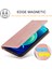 iPhone15 Pro Mikrofiber Deri Stand Cüzdan Manyetik Telefon Kılıfı Altın (Yurt Dışından) 5