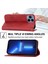 iPhone15 Pro Pu Deri Telefon Kılıfı Için Basklı Rhombus Desen Görüntüleme Stand Cüzdan Kapak-Kırmızı (Yurt Dışından) 5