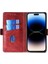 iPhone15 Pro Çift Renkli Flip Pu Deri Kasa Standı Cüzdan Koruyucu Telefon Kapağı Gül+Mor (Yurt Dışından) 3