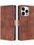 iPhone15 Pro Max Telefon Kılıfı Cüzdan Cilt Touch Hissed Hissediyor Pu Deri Timsah Doku Stand Flip Cover-Brown (Yurt Dışından) 1