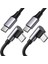 2x USB C'den USB C'ye Kablo Sağ Açılı 100W Pd Hızlı Şarj Cihazı Tip C iPad Için MacBook Için 90 Derece Veri (2m) (Yurt Dışından) 1