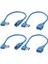 4x Kısa Superspeed USB 3.0 Erkek - Dişi Uzatma Kablosu, 90 Derece Adaptör Bağlantısı, Sol ve Sağ Açı - Mavi (Yurt Dışından) 1
