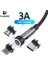 Floveme 3A 540 Döndür Manyetik Kablo Tip C Mikro USB Kablosu iPhone 12 11 Samsung Xiaomi Hızlı Şarj Mıknatıs Şarj Aleti Kablosu (Yurt Dışından) 1