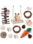 B99476-8 Parça Set Stili Yeni Hamster Ahşap Oyuncak Çim Topu Seti Pet Tavşan Oyuncakları Kobay Oyun Molar Seti Hamster Seti Küçük Hayvan Molar Oyuncak (Yurt Dışından) 2