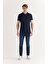 Avva Erkek Lacivert %100 Pamuk Serin Tutan Standart Fit Normal Kesim Polo Yaka T-shirt E001004