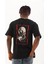 Unisex Oversize Baskılı Bisiklet Yaka T-Shirt - Siyah 4