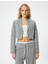 Crop Blazer Ceket Fleto Cepli Viskon Karışımlı 3
