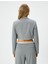 Crop Blazer Ceket Fleto Cepli Viskon Karışımlı 4