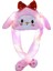 Işıklı Kulakları Hareket Eden Tavşan Pelüş Şapka Bere Bunny Pembe 5