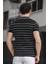 Ht 340008 Çizgili Fermuarlı Polo Yaka Erkek Triko Tshirt 3