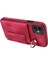 iPhone11 Pu Deri+Tpu Kart Tutucu Kapak Halkası Kickstand Şok Geçirmez Telefon Kasa-Kırmızı (Yurt Dışından) 2