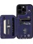 iPhone15 Pro Kickstand Case Pu Deri Kaplamalı Tpu Rfıd Engelleme Telefon Kabuğu Bilek Kayış Mavisi (Yurt Dışından) 2