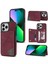 iPhone15 Pro Max Kart Tutucu Kickstand Pu Deri+Tpu Hattı Ekleme Desresit Telefon Kası-Kırmızı (Yurt Dışından) 1