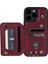iPhone14 Pro Rfıd Engelleme Kart Tutucu Kılıf Pu Deri+Tpu Telefon Kickstand Kapak Bilek Kayış-Wine Kırmızı (Yurt Dışından) 2