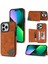 iPhone15 Pro Max Kart Tutucu Kickstand Pu Deri+Tpu Hattı Bir Ekleme Telefon Vaka-Orange (Yurt Dışından) 1