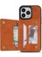 iPhone15 Pro Max Kart Tutucu Kickstand Pu Deri+Tpu Hattı Bir Ekleme Telefon Vaka-Orange (Yurt Dışından) 3