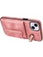 iPhone14 Kart Tutucu Yüzüğü Kickstand Anti-Damla Kapak Pu Deri Kaplı Tpu Telefon Vaka-Pembe (Yurt Dışından) 2