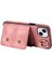 iPhone14 Kart Tutucu Yüzüğü Kickstand Anti-Damla Kapak Pu Deri Kaplı Tpu Telefon Vaka-Pembe (Yurt Dışından) 3
