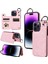 Apple iPhone14 Pro Case Bırak Damalı Pu Deri+Tpu Telefon Kapağı Kickstand Shell-Pink (Yurt Dışından) 1
