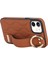 Apple iPhone12 Mini Case Wave Desen Pu+Tpu Kickstand Telefon Kapak-Kahverengi (Yurt Dışından) 2