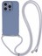 Apple iPhone14 Pro Kase Için Ka Yumuşak Tpu Fiber Astar Telefon Kapağı Long Lanyard-Lavender Gri (Yurt Dışından) 1