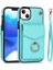 Apple iPhone13 Mini 5.4 Inç Kasa Akordeon Stili Pu+Tpu Rfıd Engelleme Kickstand Telefon Kapağı Kayış Nane Yeşil (Yurt Dışından) 1