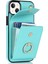 Apple iPhone13 Mini 5.4 Inç Kasa Akordeon Stili Pu+Tpu Rfıd Engelleme Kickstand Telefon Kapağı Kayış Nane Yeşil (Yurt Dışından) 2
