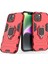 Apple iPhone15 Yüzük Tutucu Kickstand Sırt Örtüsü Tpu+Pc Şok Geçirmez Telefon Kasası-Kırmızı (Yurt Dışından) 2